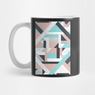 Abstract Geo - Silver, Pink, Blue and Marble Mug